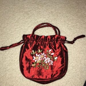 Velvet hand bag